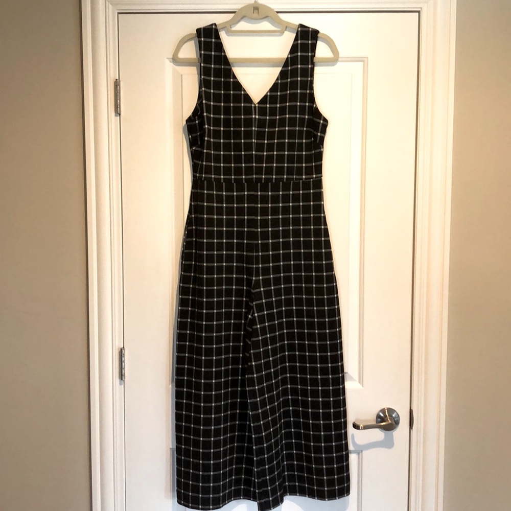 Sleeveless Black Checked Jumpsuit - Tags On